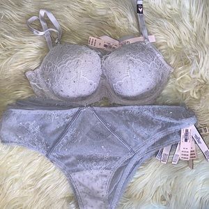Brand New Victoria Secret Grey Bra & Panties Set